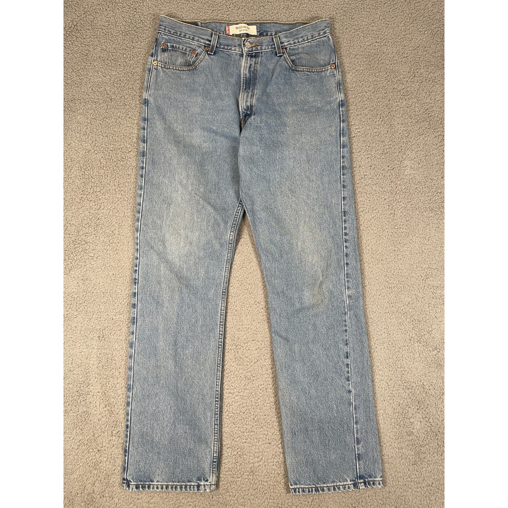 VTG Levis Jeans Mens 34x34 Blue Relaxed Y2K Great Faded Denim Distressed Grunge - Picture 2 of 8